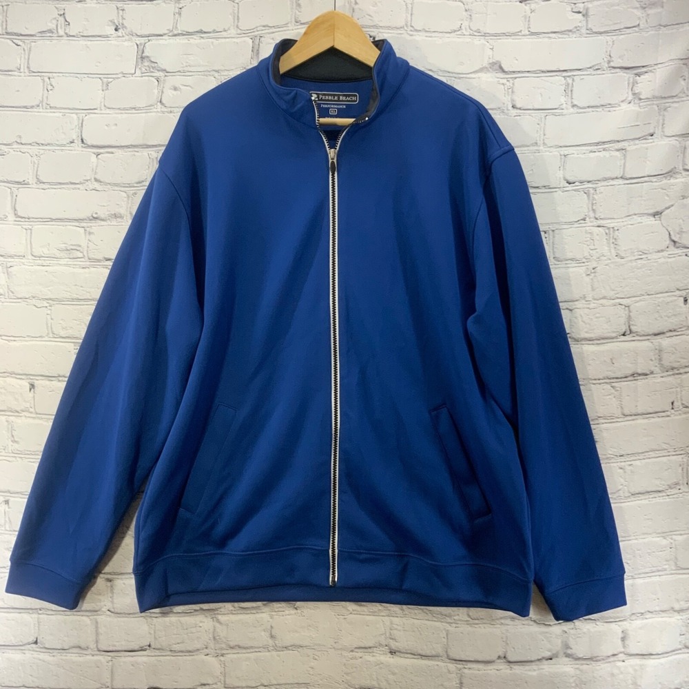 Pebble Beach Jacket Mens Sz XL Royal Blue Full Zip Cold Weather